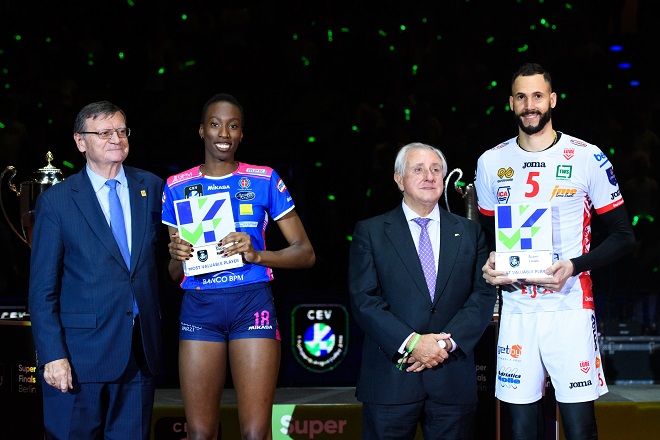 18.05.2019, Max Schmeling Halle, Berlin Volleyball, CEV Champions League Volley 2019 Super Finals, Siegerehrung Foto: Conny Kurth / www.kurth-media.de