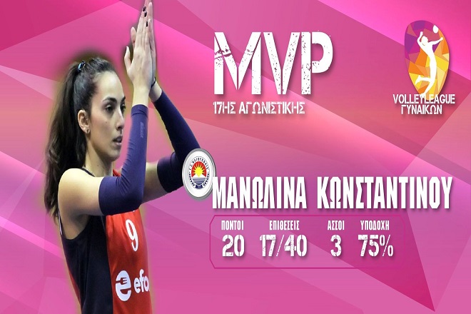 «Ιστορικός» δεύτερος τίτλος MVP για Κωνσταντίνου