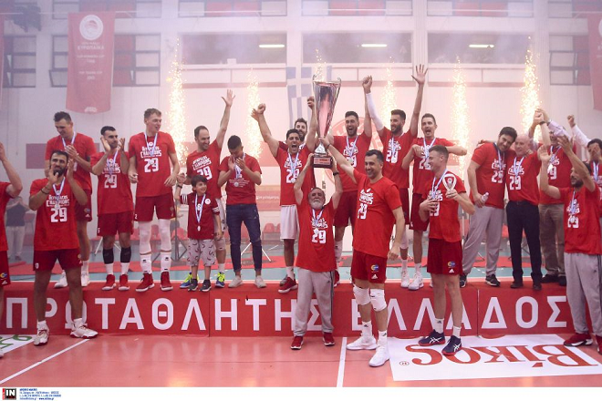 Volleyleague: Σκούπισε ΠΑΟΚ και στέφθηκε ξανά Πρωταθλητής ο Ολυμπιακός