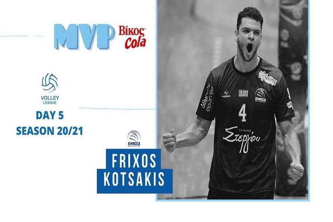 Ο «Κηφισιώτης» Κωτσάκης ΜVP Βίκος Cola της 5ης αγωνιστικής