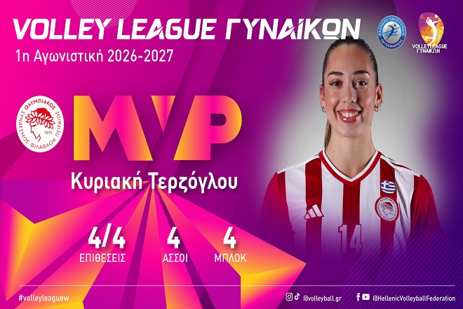 Κορυφαία της 1ης αγωνιστικής η Κική Τερζόγλου
